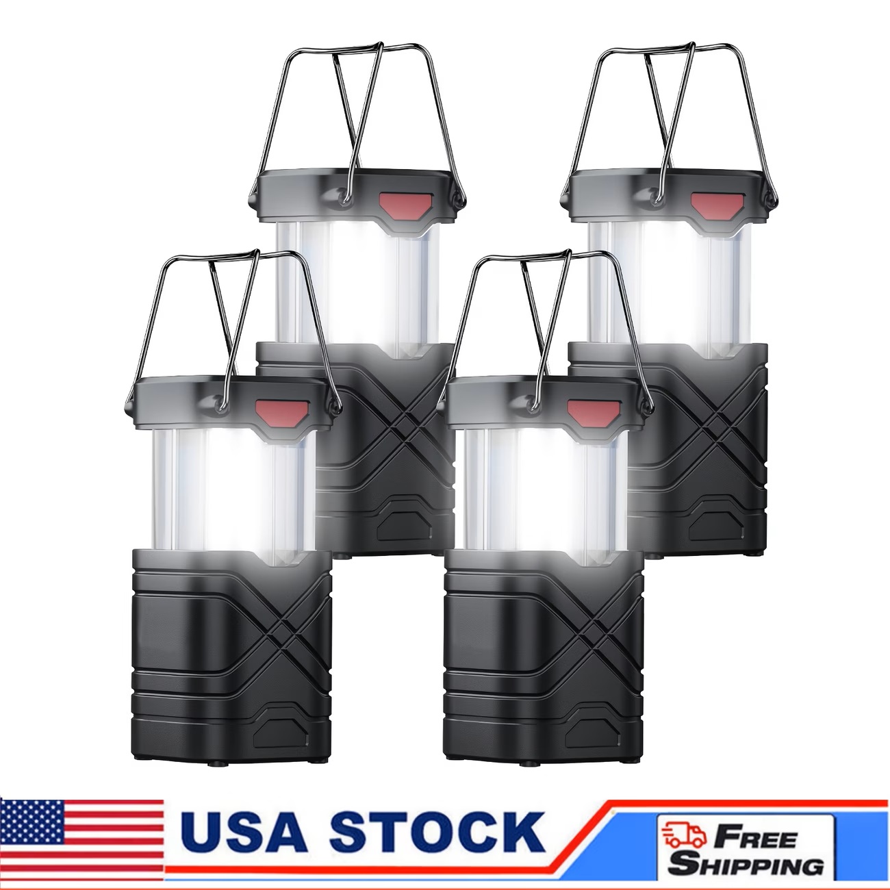 Camping Solar Lantern - Solar Camping Lantern 2/4-Pack, Rechargeable LED