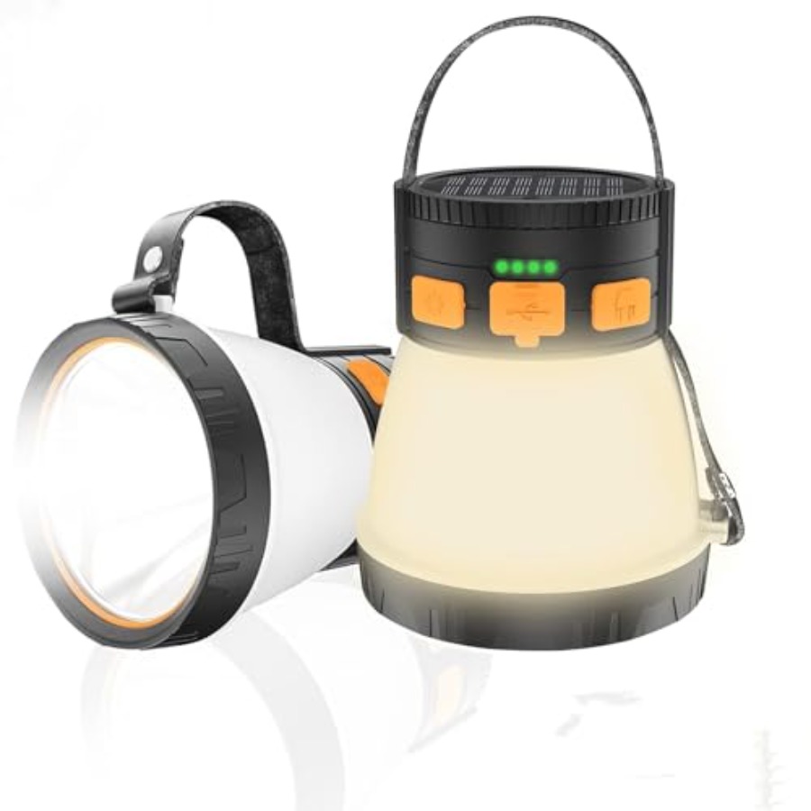 Camping Solar Lantern - 2 Pack LED Camping Lantern, 1500