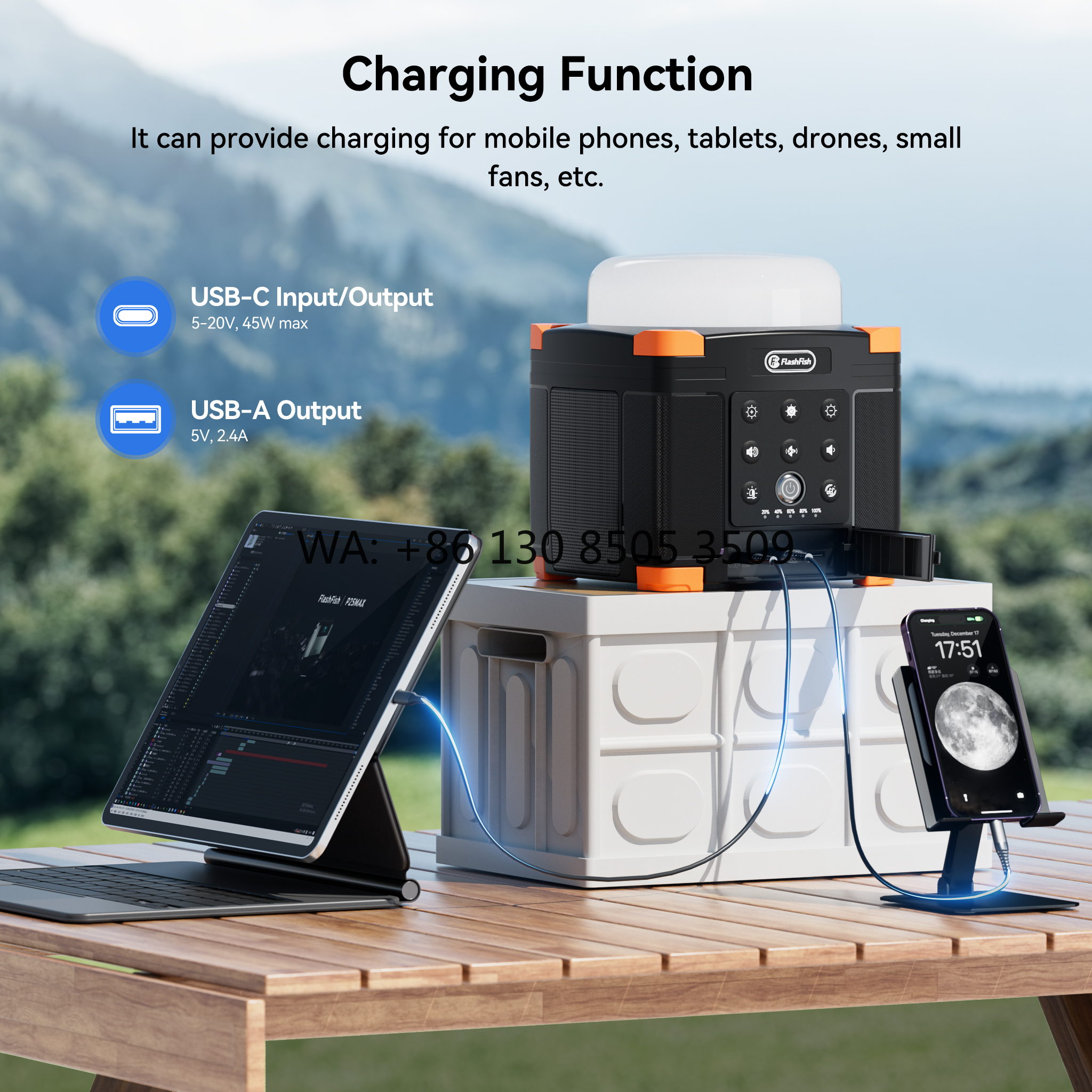 Camping Solar Lantern - Portable Hardcore Power Bank Solar Camping