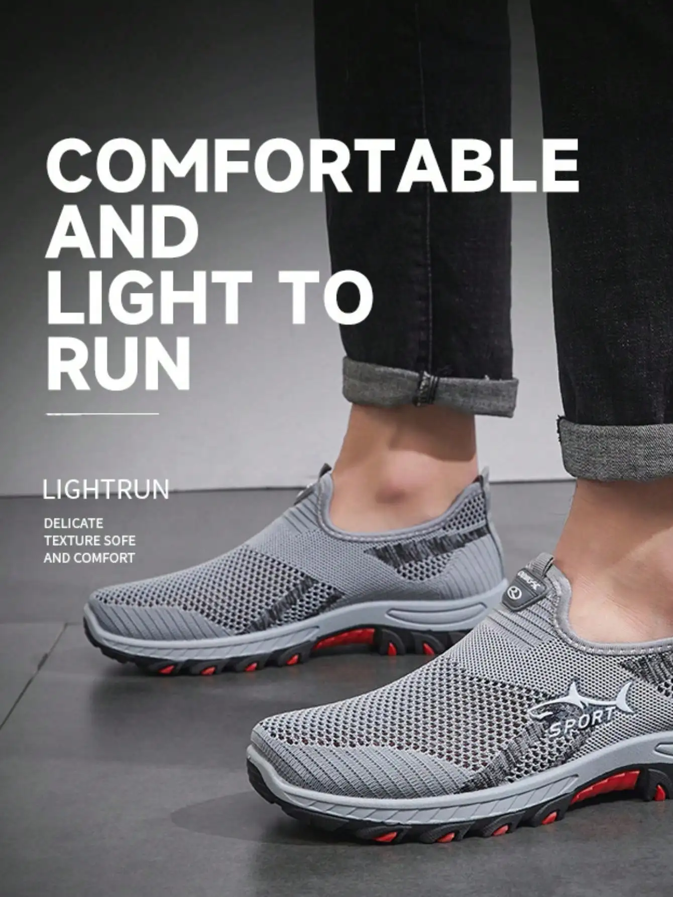 Outdoor Camping Activities - Men's Breathable Slip On Mesh Sneakers