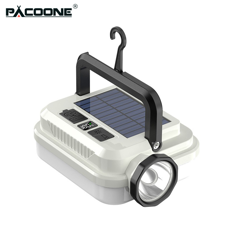 Camping Solar Lantern - PACOONE Multifunctional Camping Lamp LED Work