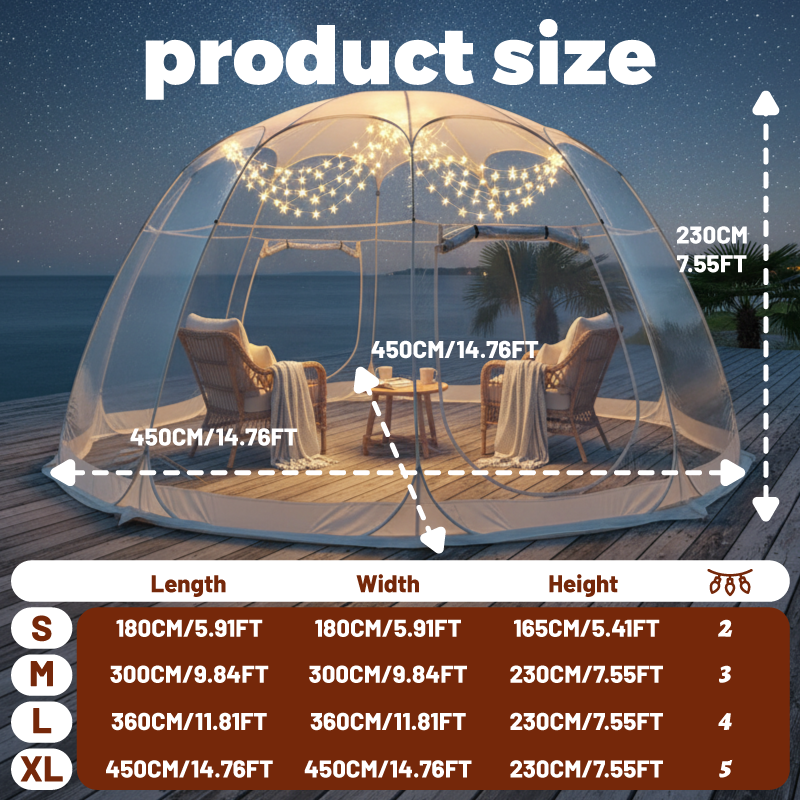 Outdoor Camping Lights String - Quick-Set Bubble Tent Camping Pod Windproof