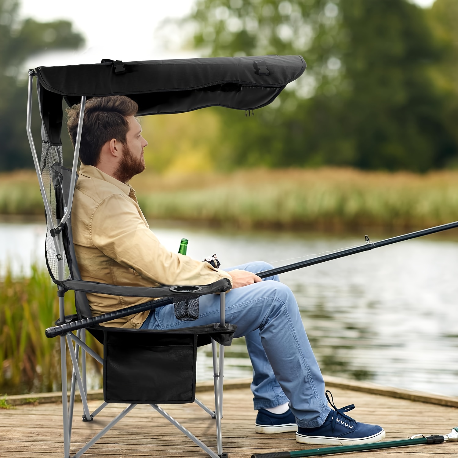 Camping Chairs, with Sunshade  - Outdoor Camping Activities 리뷰 및 가격
