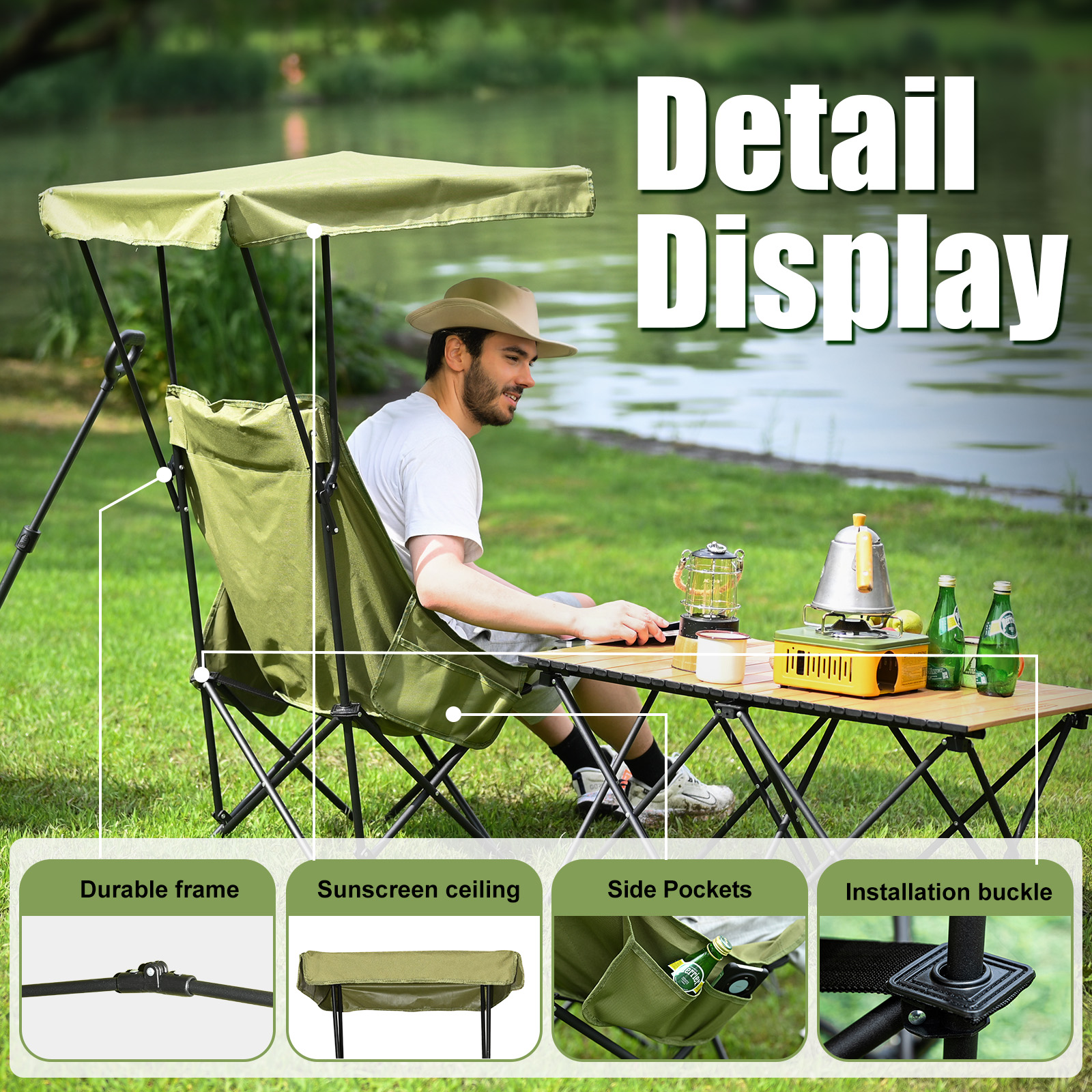 YOUNG WOOD Portable Camping Ch - Outdoor Camping Table And Chairs 리뷰 및 가격