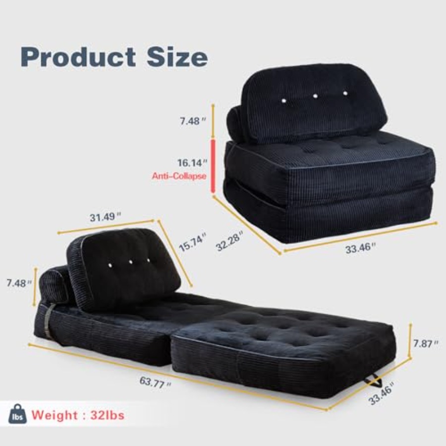 Folding Sofa Bed, Flannel Futo - Folding Chair 리뷰 및 가격