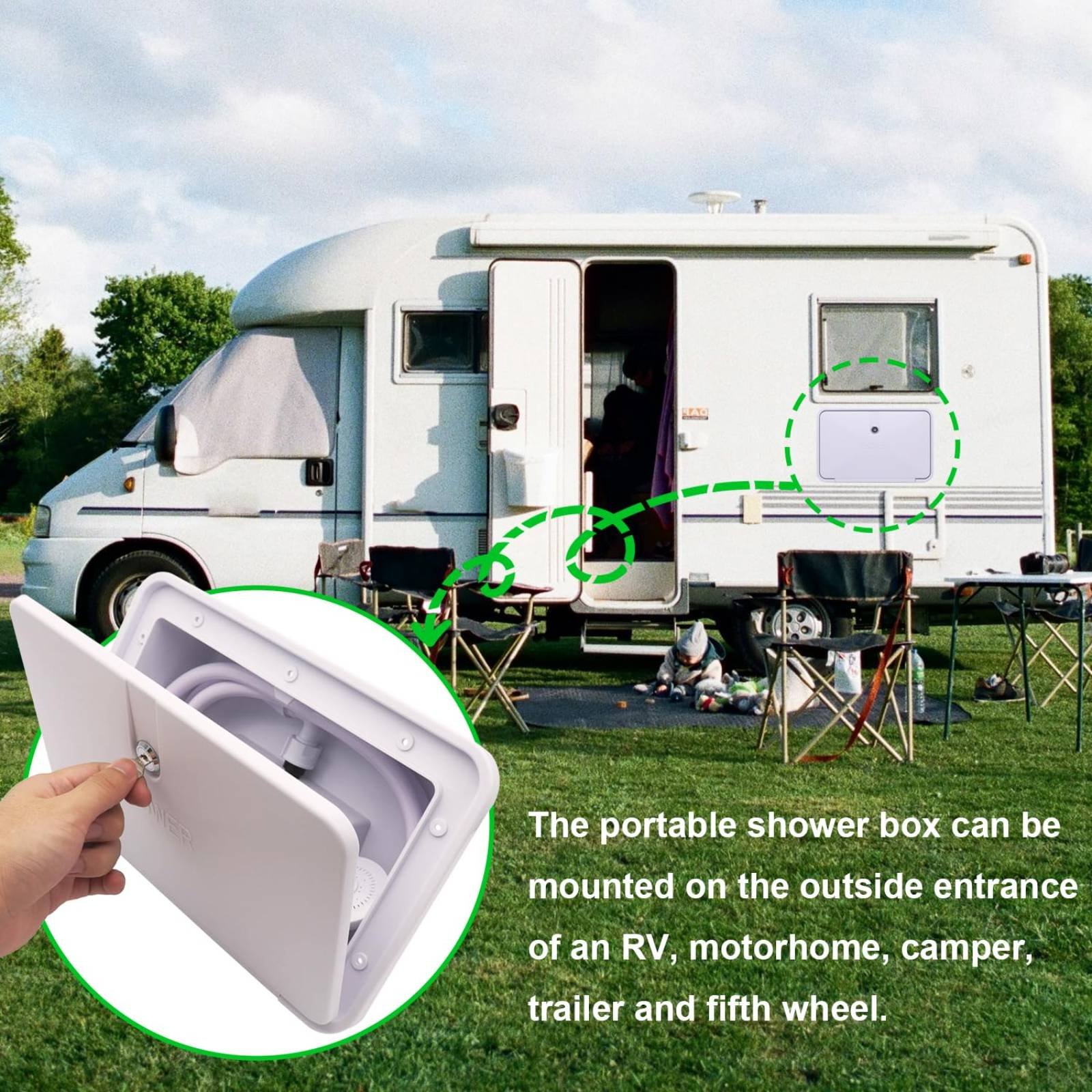 RV Exterior Shower Box Compact - Outdoor Camping Showers 리뷰 및 가격