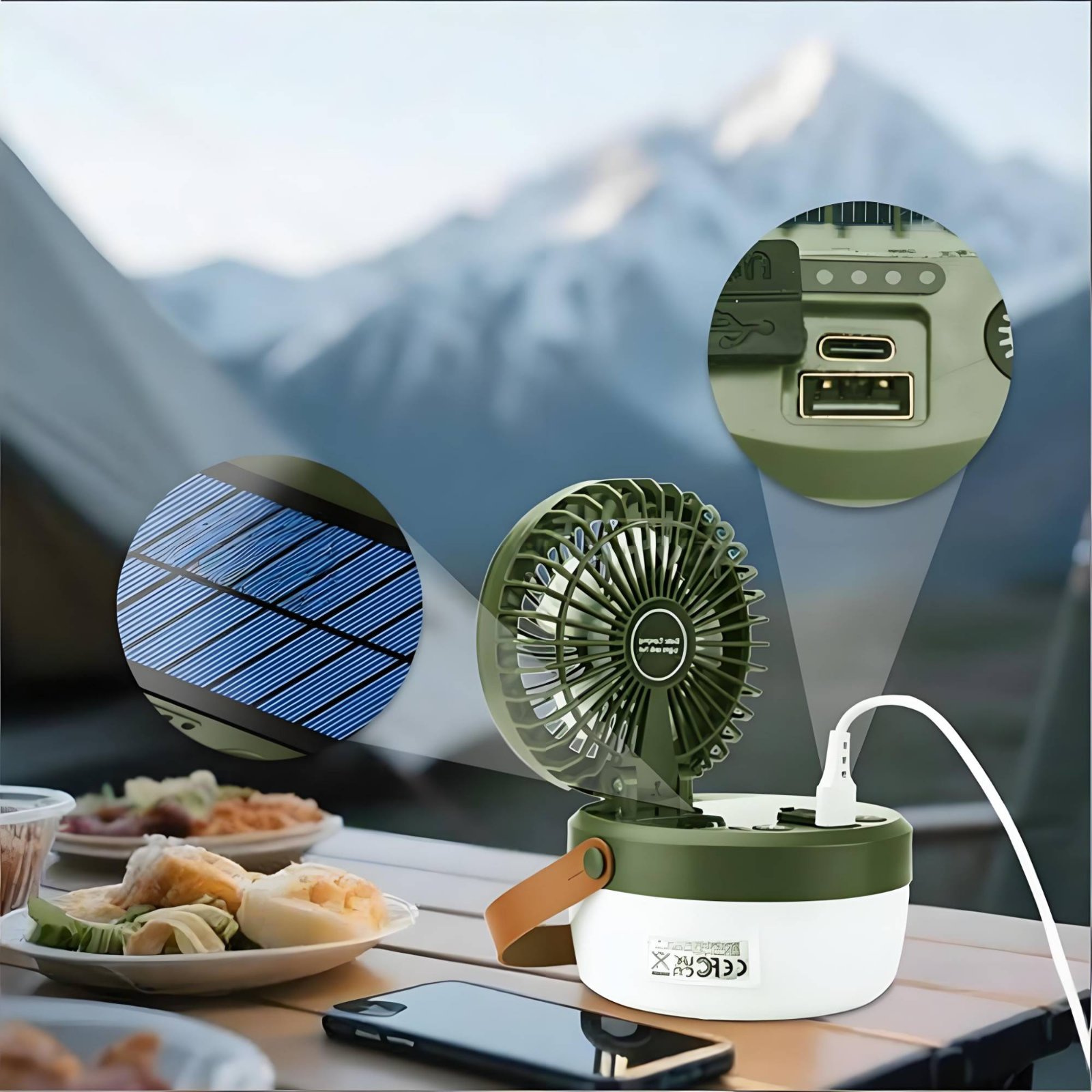 Solar Camping Fan Lantern Fold - Camping Solar Lantern 리뷰 및 가격