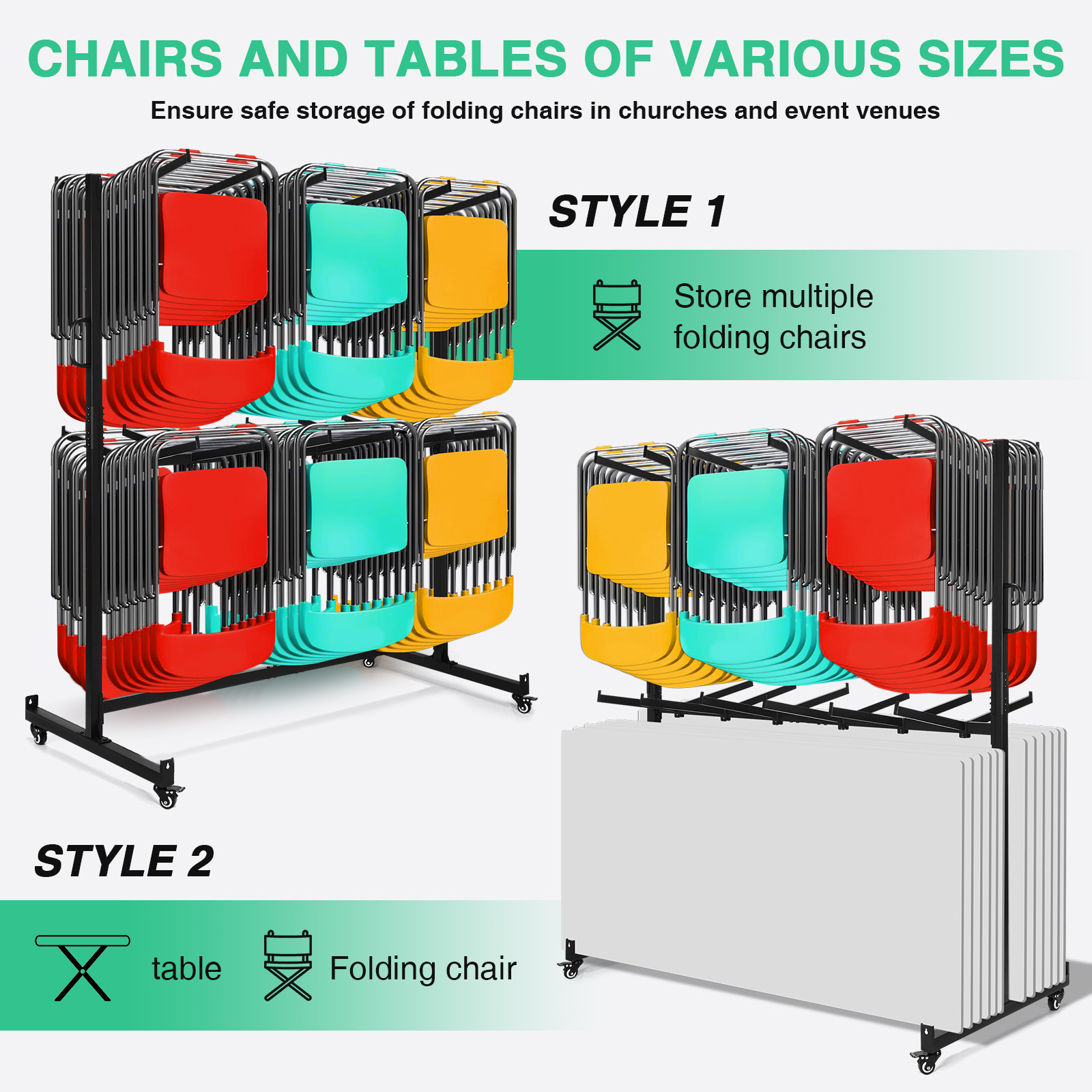 Folding Chair Rack & Cart with - Folding Chair 리뷰 및 가격