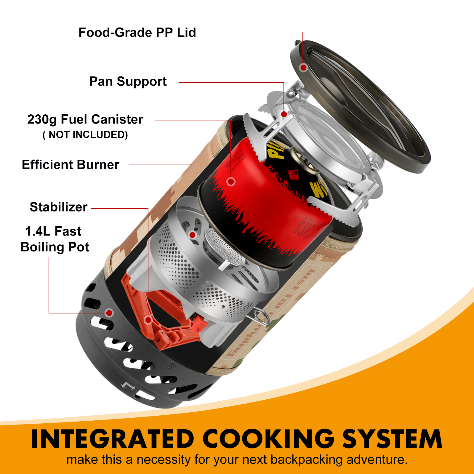 1.4L Portable Cooking System W - Outdoor Camping Gas Heater 리뷰 및 가격