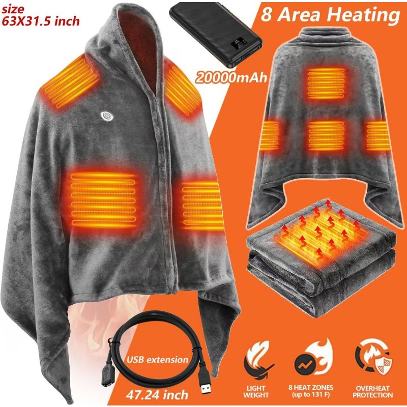 2025 NewUSB Heated Shawl Blank - Outdoor Camping Heated Blanket 리뷰 및 가격