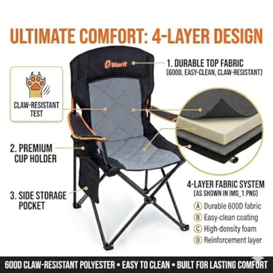 Oversized Padded Camping Chair - Camping Quad 리뷰 및 가격