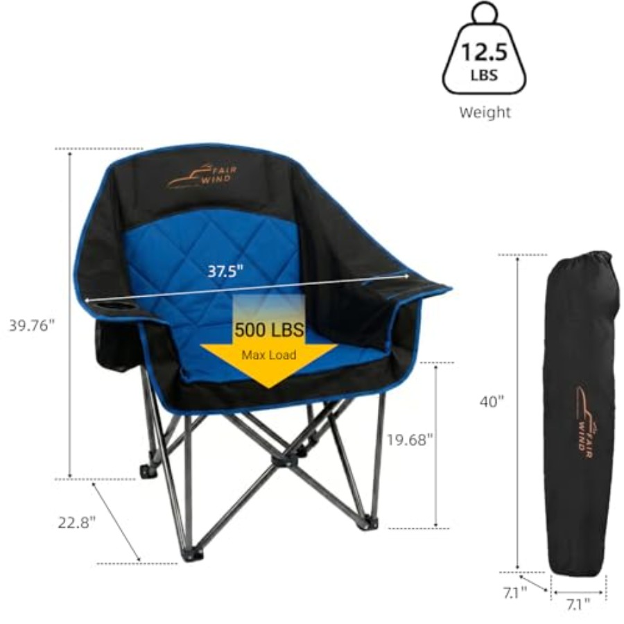 Oversized Padded Camping Chair - Camping Quad 리뷰 및 가격